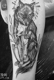 Motivo tatuaggio volpe di vitello