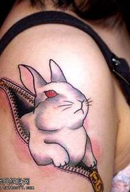 patrún tattoo coinín zipper dearg-shuaite