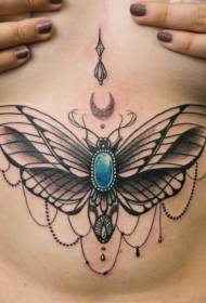 Hauv siab xim jewels thiab npauj npaim tattoo qauv