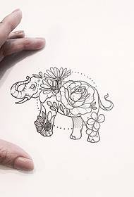 Jeropeesk tatoeage manuskript foar blom-oaljefanten
