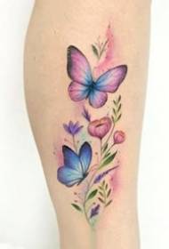 kleine frisse set gekleurde vlinder tattoo ontwerpen