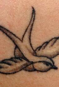 Tamno sivi uzorak za tetovažu lastavica