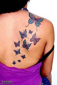 Back of a group of butterfly tattoo patterns