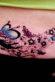 Motivo tatuaggio stelle e farfalle elfo
