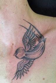 Model de tatuaj Clavicle Black Sparrow