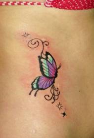 Side ribben lille sommerfugl og tatovering mønster