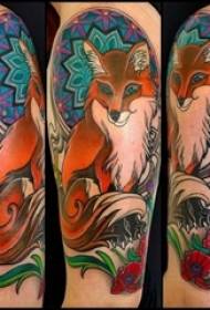Chlapci paže malované akvarel skica kreativní roztomilý fox tetování obrázek