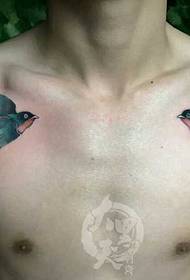 patró de tatuatge d’oreneta al pit