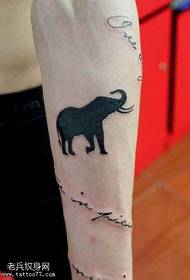 Татуіроўка слона Artem Totem 135854-arm свежая лінія татуіроўкі слана