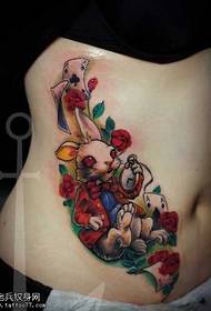Boční pas barevný králík tetování vzor