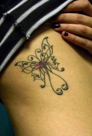 Rutivi rwakareruka butterfly mutsara tattoo maitiro