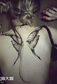 Nazaj vzorec tatoo metuljev