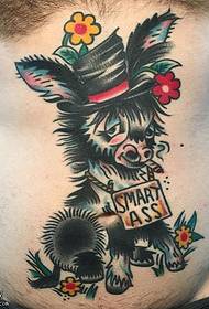 abdomen puncture puppy dog tattoo pattern
