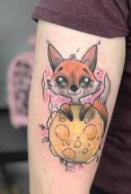 Πολύ όμορφο σύνολο πολύχρωμων μοτίβων τατουάζ μοβ αλεπού