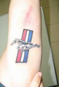 Bra senbòl kolore ak modèl tato chwal