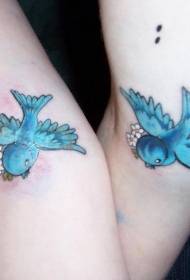 blue sparrow girlfriends tatuaje eredua