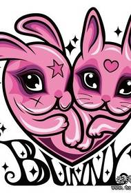 un modellu di tatuatu di bunny love love