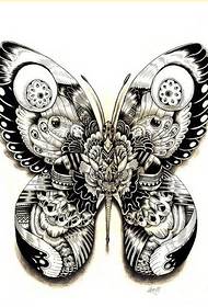 Söt vacker fjärils tatuering manuskriptmönster för att njuta av bilder
