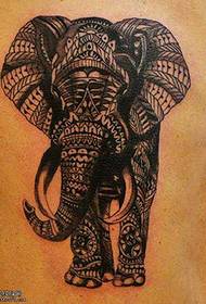 flanka talio delikata elefanto tatuaje ŝablono