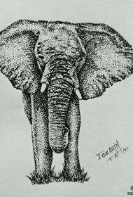 Европейски ръкопис за татуировка на слон за ухапване