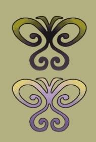 Manuscrito de patrón de tatuaje de mariposa de viento tribal