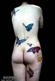 Patró de tatuatge de papallona a l'esquena completa