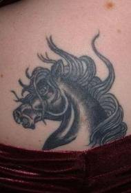 Padrão de tatuagem com raiva cavalo escuro