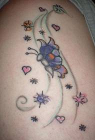 Ang pattern ng cute na butterfly at heart tattoo