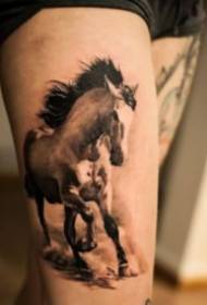 Fekete és szürke 9 reális ló tetoválás működik