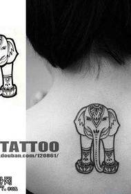 nuevo patrón de tatuaje de elefante lindo