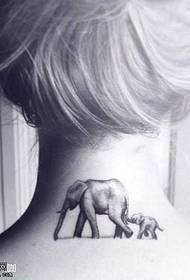 Neck elephant tattoo pattern