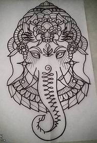 kézirat klasszikus elefánt tetoválás minta