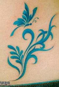 Waist blue skoenlapper tattoo patroon