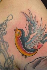 warna bahu corak tato sparrow tradisional kecil