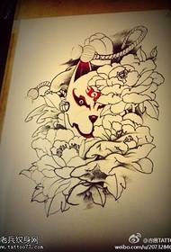 Bazsarózsa róka maszk tetoválás kézirat kép