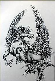 Ličnost moda dobro izgleda konjska krila tetovaža rukopis uzorak slika