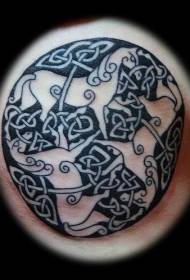 Modello tatuaggio totem di cavallo rotondo nodo celtico