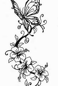 Ръкопис на татуировка на пеперуда