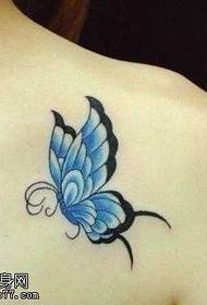 Back personality butterfly tattoo pattern