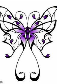Naskah indah pola tato kupu-kupu yang indah