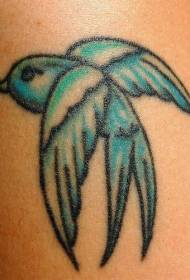 pola tato burung pipit biru kecil