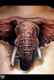 chest big Elephant head tattoo pattern