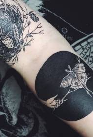 Χέρι διακλαδώσεις πεταλούδα μαύρο και άσπρο μοτίβο τατουάζ