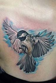 Chest bird injury tattoo pattern