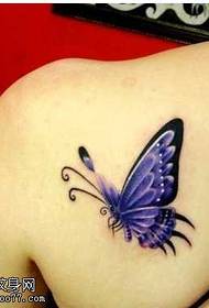 Reen purpura papilio tatuaje ŝablono
