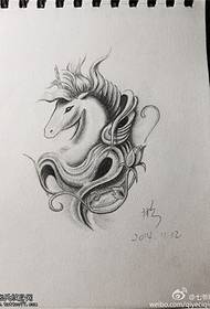 Skices zirga tetovējuma manuskripta attēls
