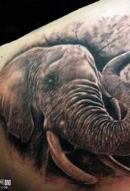 patró de tatuatge d'elefant d'espatlla