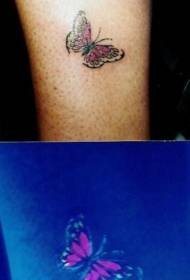 Vackra fjärilsfärgade fluorescerande tatueringsmönster