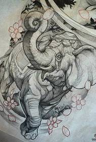 Rukopis vzoru tradičního slonového květu