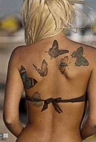 Zadný motýľ tetovanie vzor